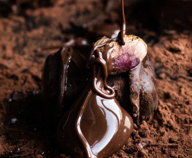 chocolates being made