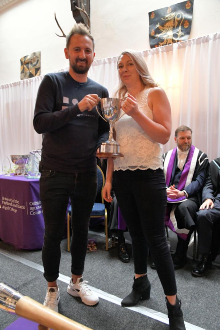 Kerry Anne Wallace receives the Mary Mackenzie Memorial Cup for Hairdressing