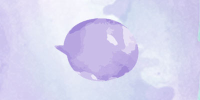 Watercolour painted speech bubble in relaxing lavender