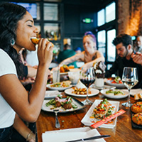 People eating in a restaurant