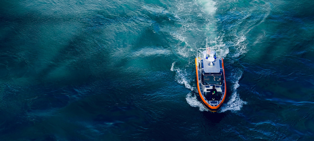 Aerieal view of boat